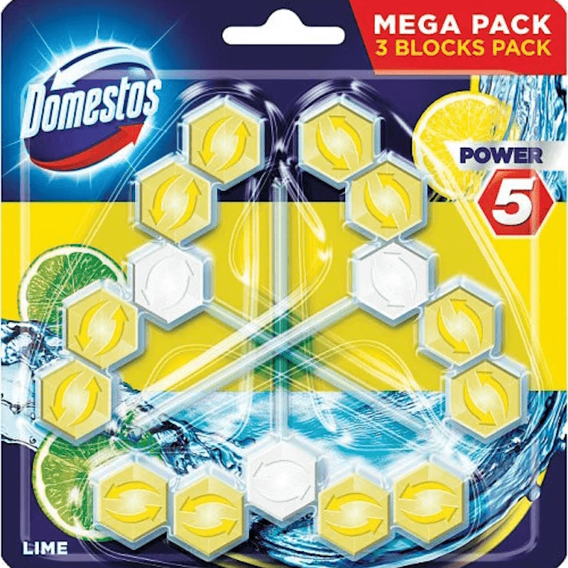 Блок для унітазу DOMESTOS Лайм, 3х55г